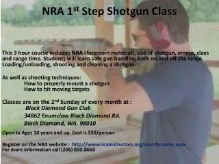 NRA 1 st Step Shotgun Class