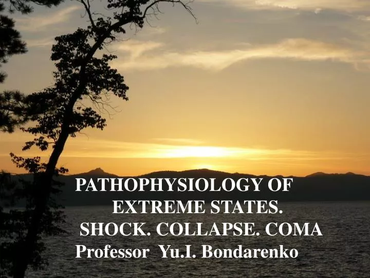 pathophysiology of the extreme states shock collapse coma