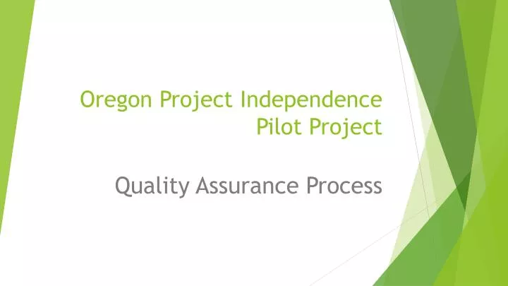 oregon project independence pilot project