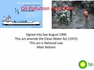 Oil Pollution Act (OPA)