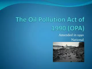 The Oil Pollution Act of 1990 (OPA)