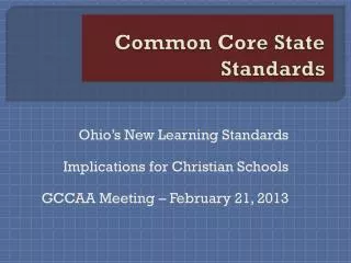 common core state standards