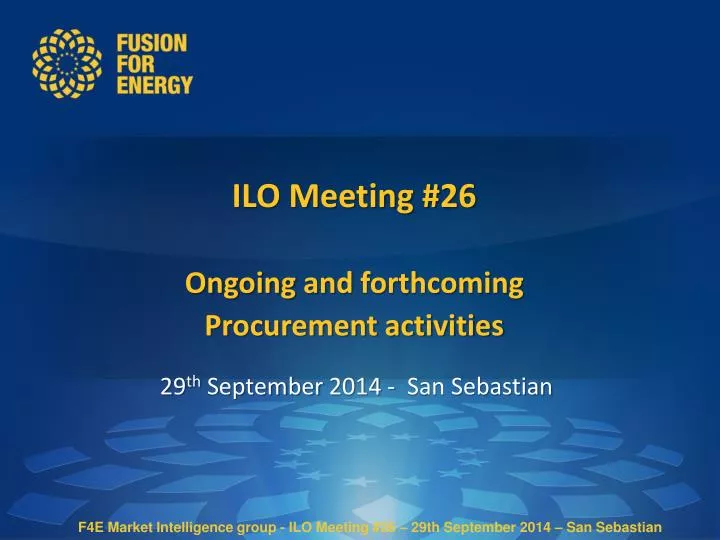 ilo meeting 26 ongoing and forthcoming procurement activities