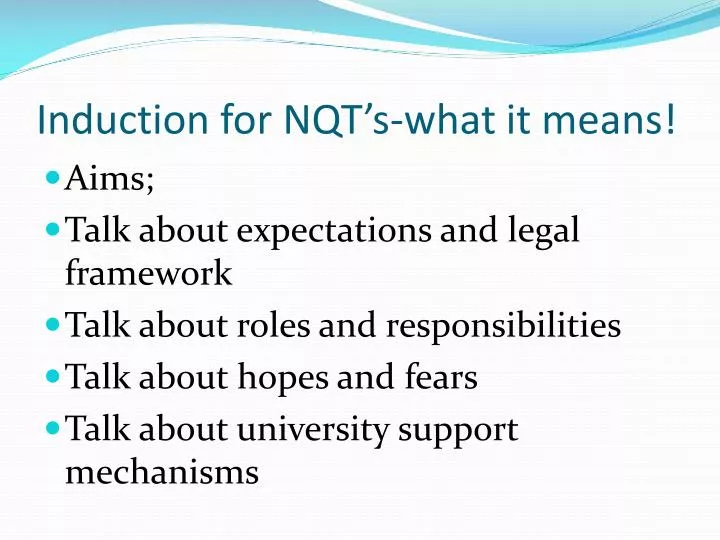 induction for nqt s what it means