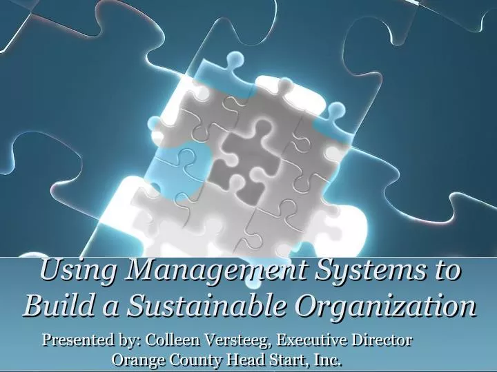 using management systems to build a sustainable organization