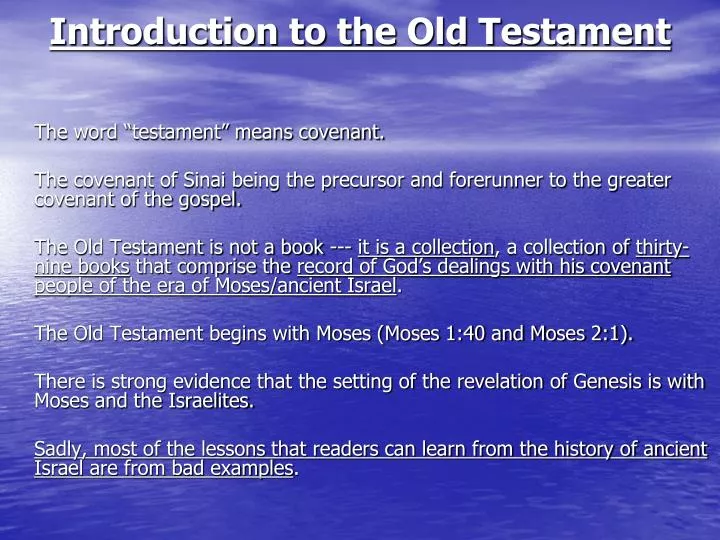 introduction to the old testament