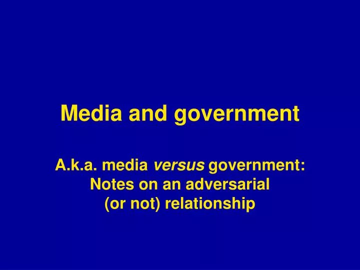 media and government