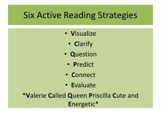 six active reading strategies