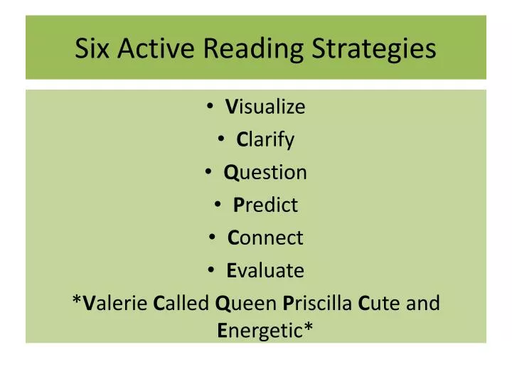 six active reading strategies