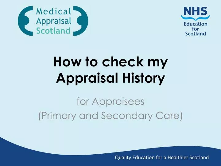 how to check my appraisal history