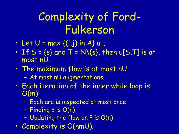 complexity of ford fulkerson
