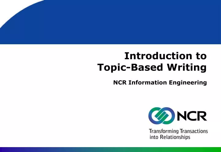 introduction to topic based writing