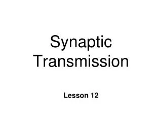 Synaptic Transmission