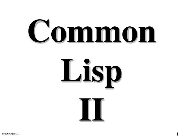 common lisp ii