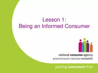 Lesson 1: Being an Informed Consumer