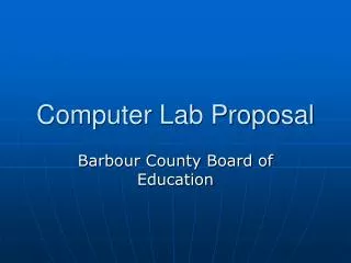 Computer Lab Proposal