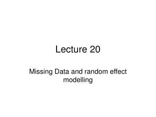 Lecture 20