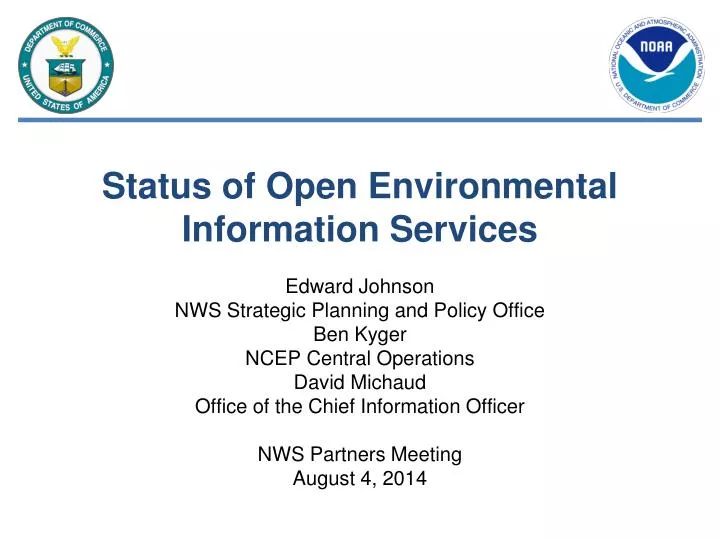 status of open environmental information services