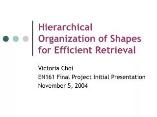 Hierarchical Organization of Shapes for Efficient Retrieval