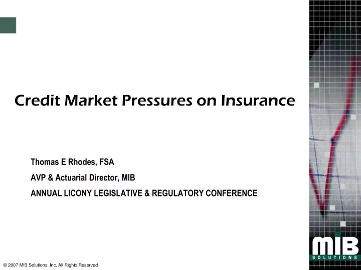 credit market pressures on insurance