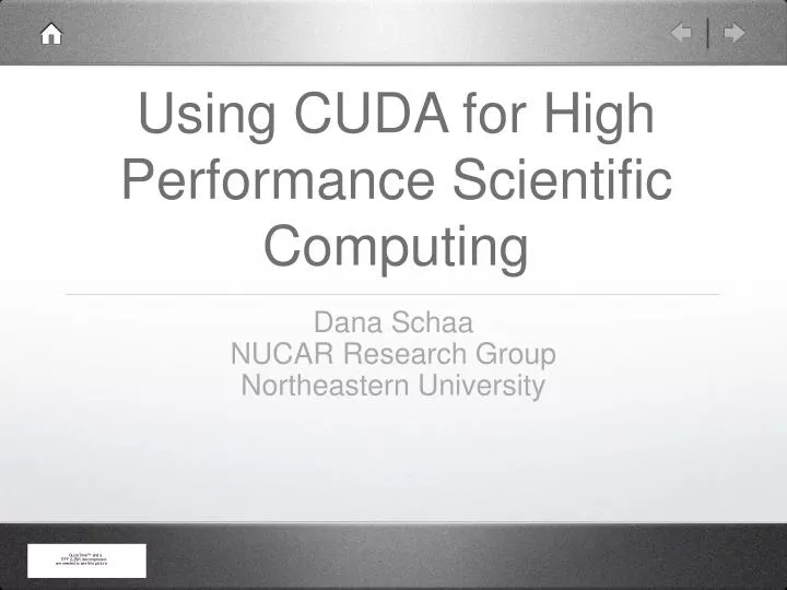 using cuda for high performance scientific computing
