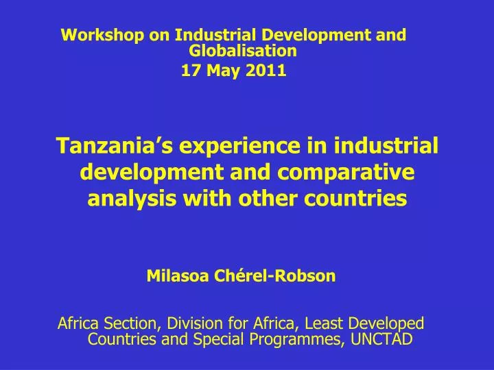 tanzania s experience in industrial development and comparative analysis with other countries