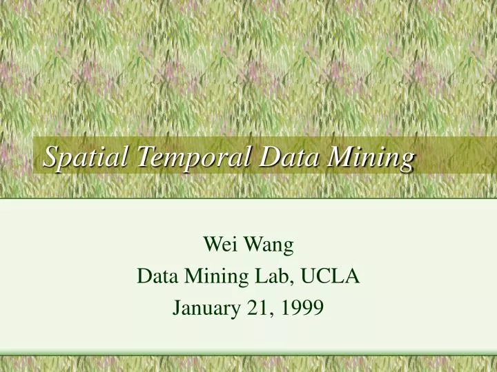 spatial temporal data mining