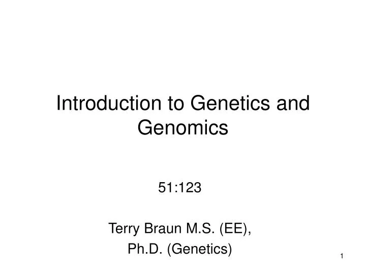 introduction to genetics and genomics