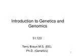 Introduction to Genetics and Genomics - slide 1