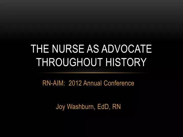 the nurse as advocate throughout history
