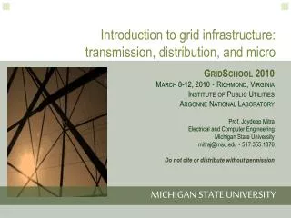 Introduction to grid infrastructure: transmission, distribution, and micro