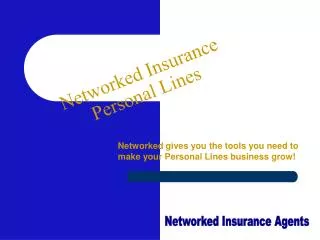 Networked Insurance Personal Lines