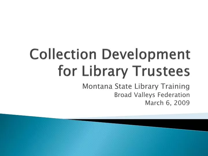 collection development for library trustees
