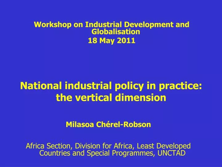 national industrial policy in practice the vertical dimension