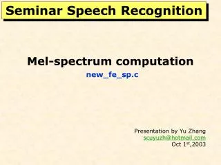 Mel-spectrum computation new_fe_sp.c