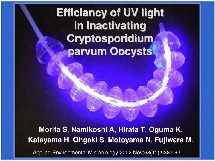 efficiancy of uv light in inactivating cryptosporidium parvum oocysts