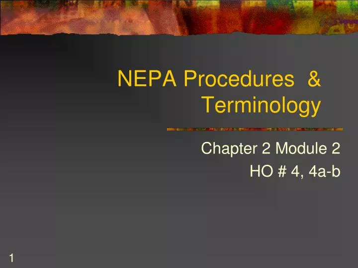 nepa procedures terminology