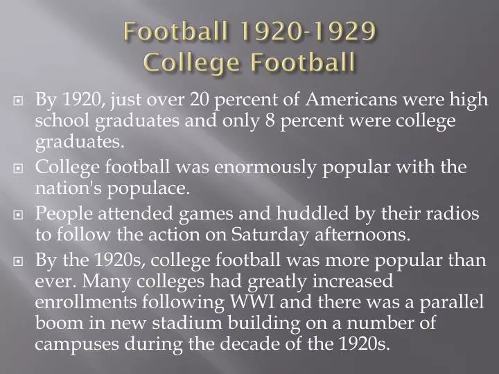 football 1920 1929 college football