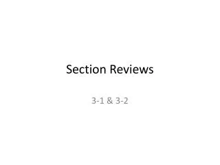 Section Reviews
