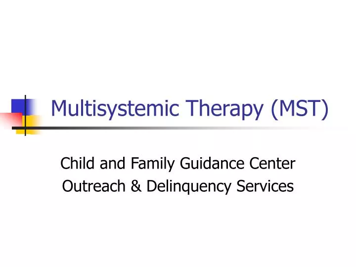 multisystemic therapy mst