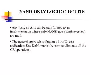 NAND-ONLY LOGIC CIRCUITS