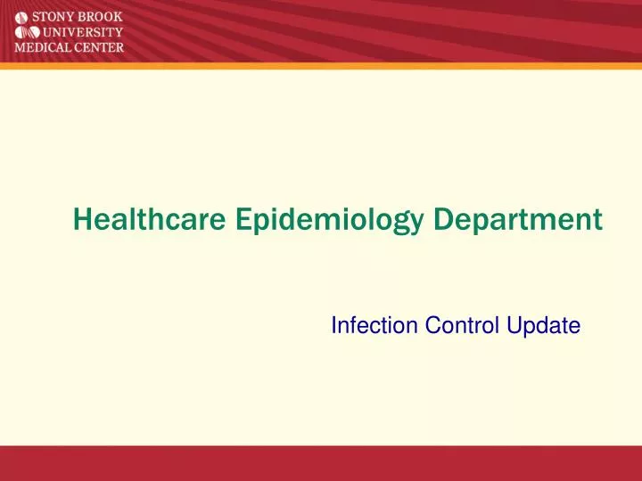 healthcare epidemiology department