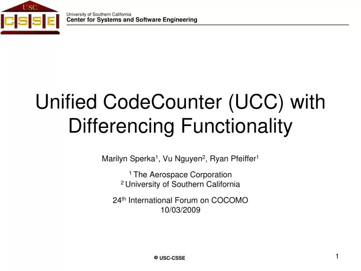 unified codecounter ucc with differencing functionality