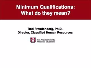Minimum Qualifications: What do they mean?