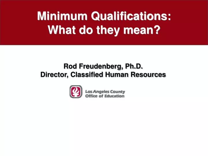 minimum qualifications what do they mean