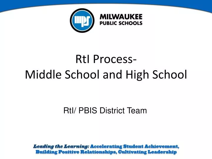 rti process middle school and high school