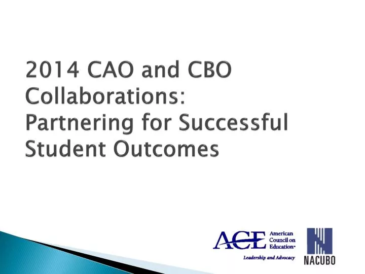 2014 cao and cbo collaborations partnering for successful student outcomes