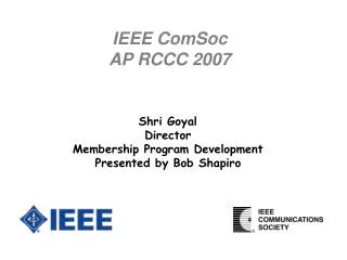 IEEE ComSoc AP RCCC 2007