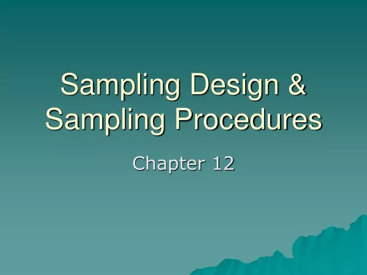 sampling design sampling procedures