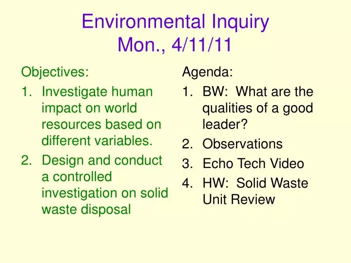 environmental inquiry mon 4 11 11